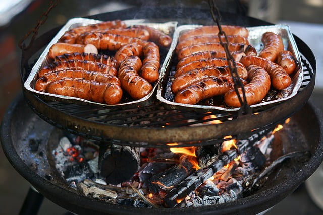 Grilling of chorizo sausage 