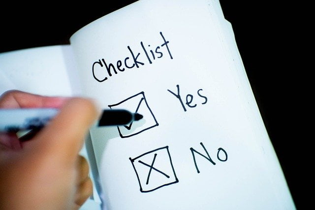 Checklist Yes and No