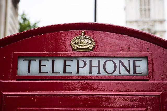 Telephone booth in England