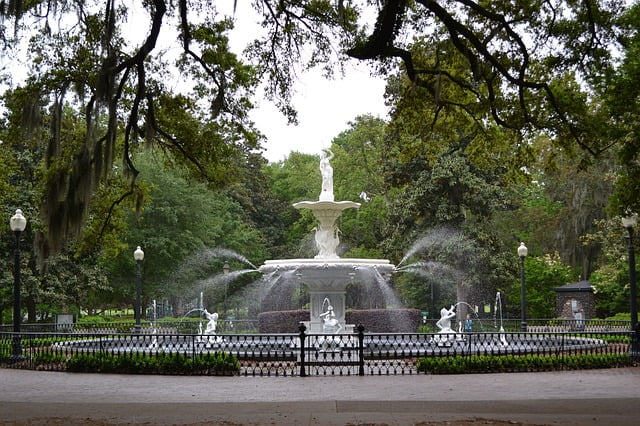 Savannah fountain in Georgia, USA