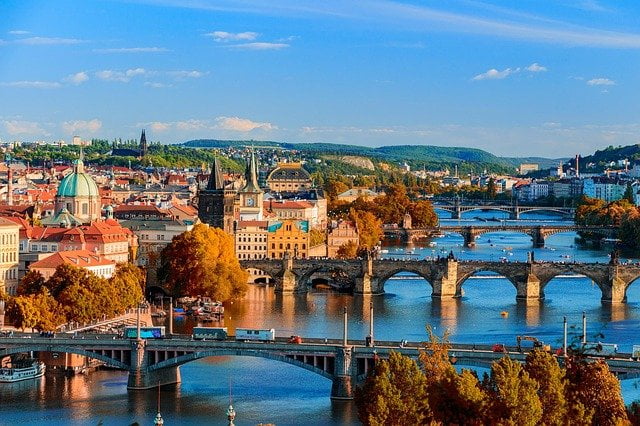 Prague bridge views in Czechia 