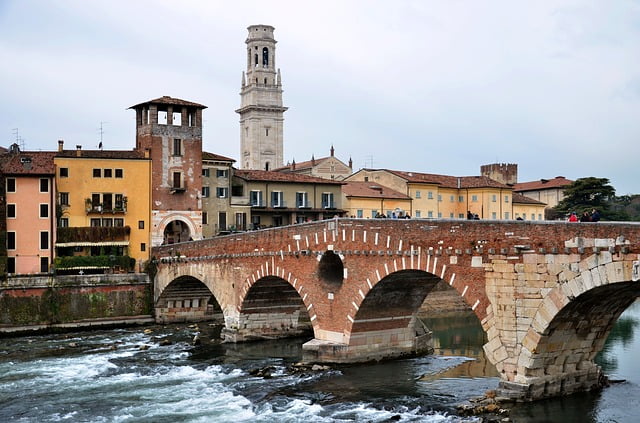 Stone Bridge on Verona, Italy 