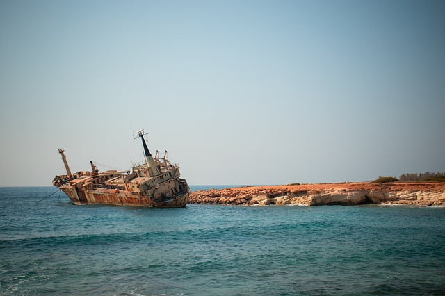 Paphos shipwreck in Cyprus