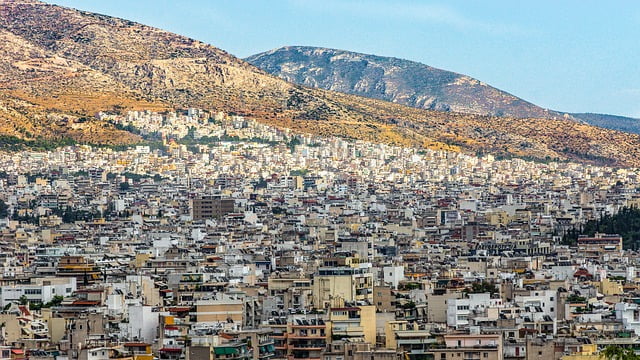 Athens city sprawling views in Greece