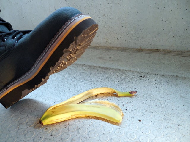 Step on a banana accident