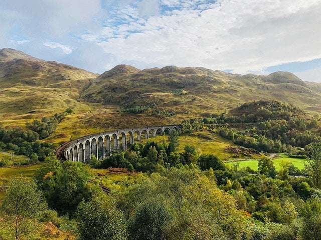 Scenic train bridge just outside of Harris, Scotland 