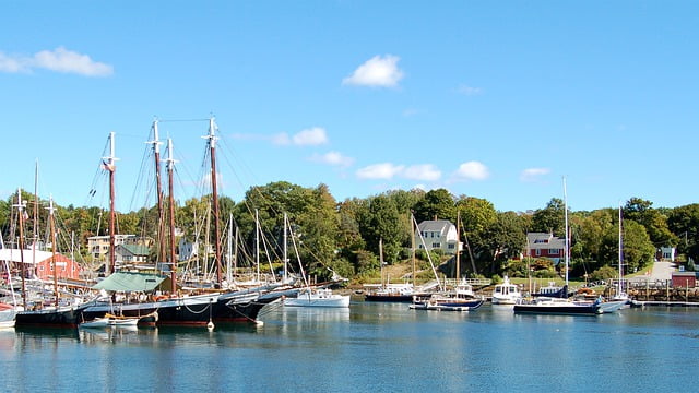 Camden Harbour in Maine, USA