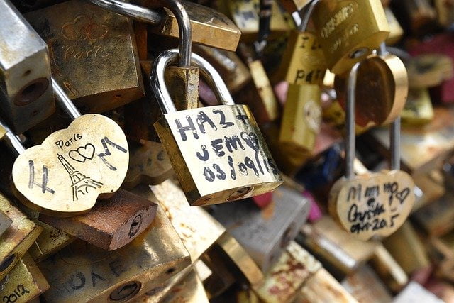 Paris love locks 