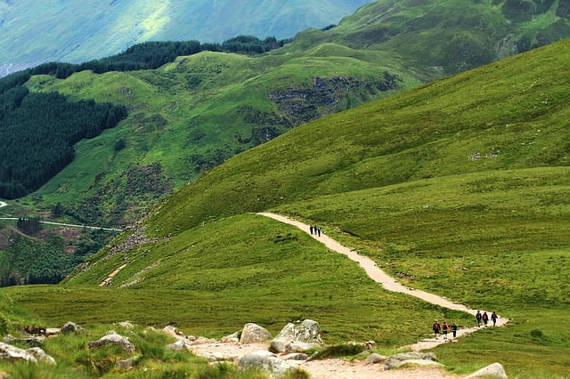 Ben Nevis hiking trail in the UK