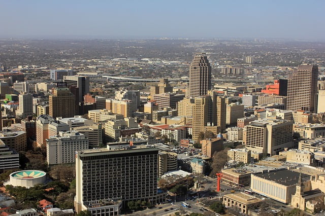 San Antonio downtown city views in Texas