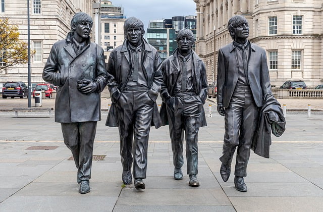 Liverpool Beatle's Statue in England, UK