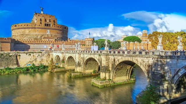 Bridge views in Rome, Italy
