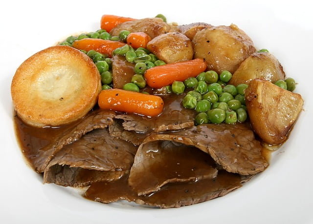 British food sunday roast plate