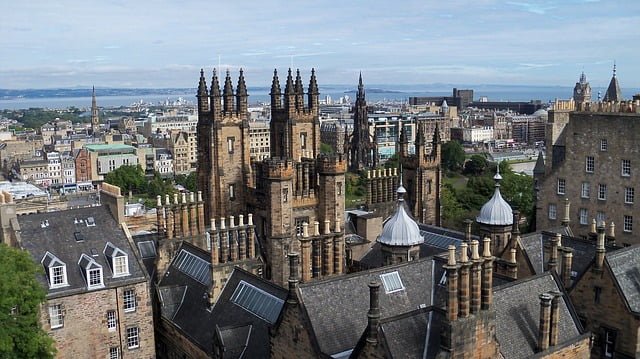 Edinburgh castle views in Scotland