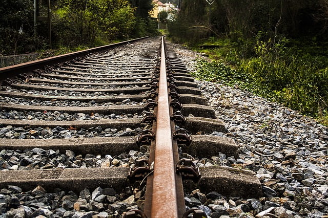 Train travel tracks from the ground level up