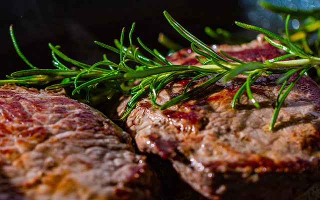 Steak with seasoning