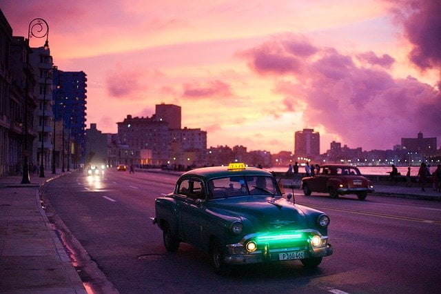 Cuba Havana car at night