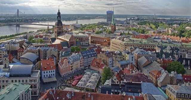 Riga Lative city views from a high vantage point