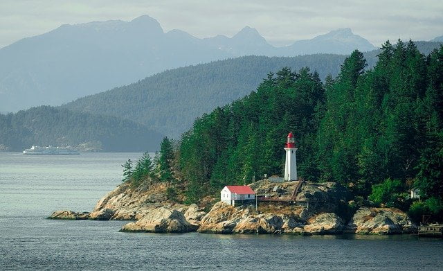 Scenic Vancouver lighthouse