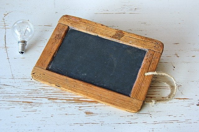 Old tablet in the classroom