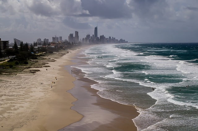 Gold coast beach in Australia