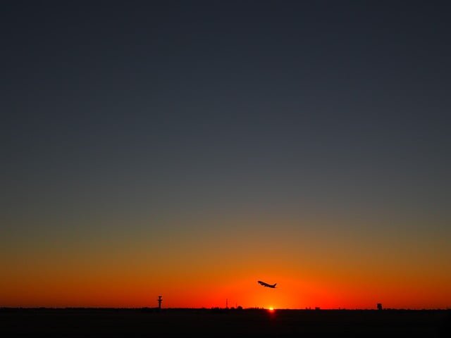 Beautiful sunset from Adelaide Airport 