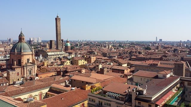 Views of Bologna, Italy from high atop buildings