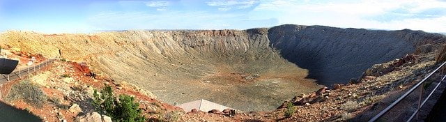 Panoramic view of Meteor Crater in Arizona